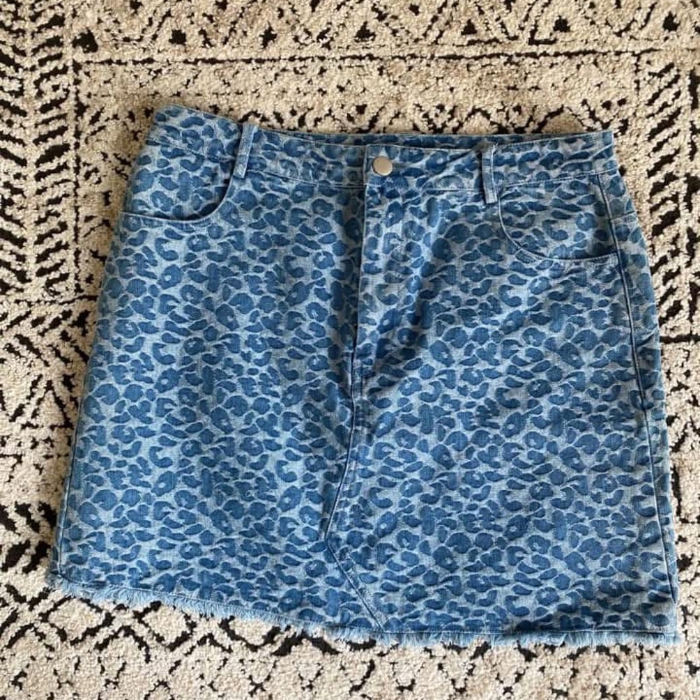 Cheetah Jean Skirt